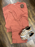 Dusty Mauve Round Neck Knit Top