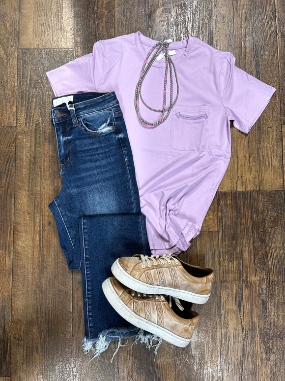 Lavender pocket tee top*