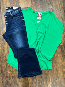 Kelly Green Vneck Top*