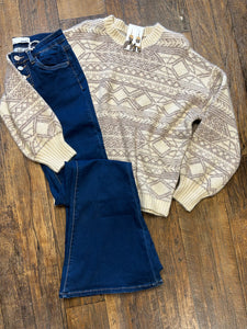 Aztec Cream Natural Sweater*