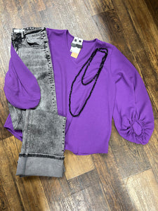 Perfect Basic Purple Ballon Sleeve*