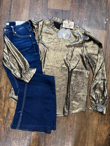 Black/Gold Shimmer Top*