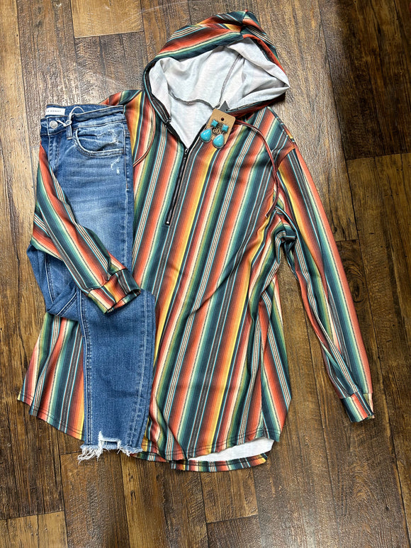 Serape 3/4 Zip Hoodie*