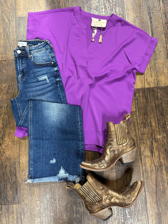 Purple Vneck Classic Top*