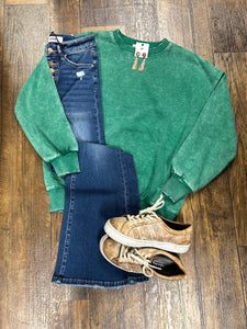 Perfect Basic Crew Neck - acid wash green